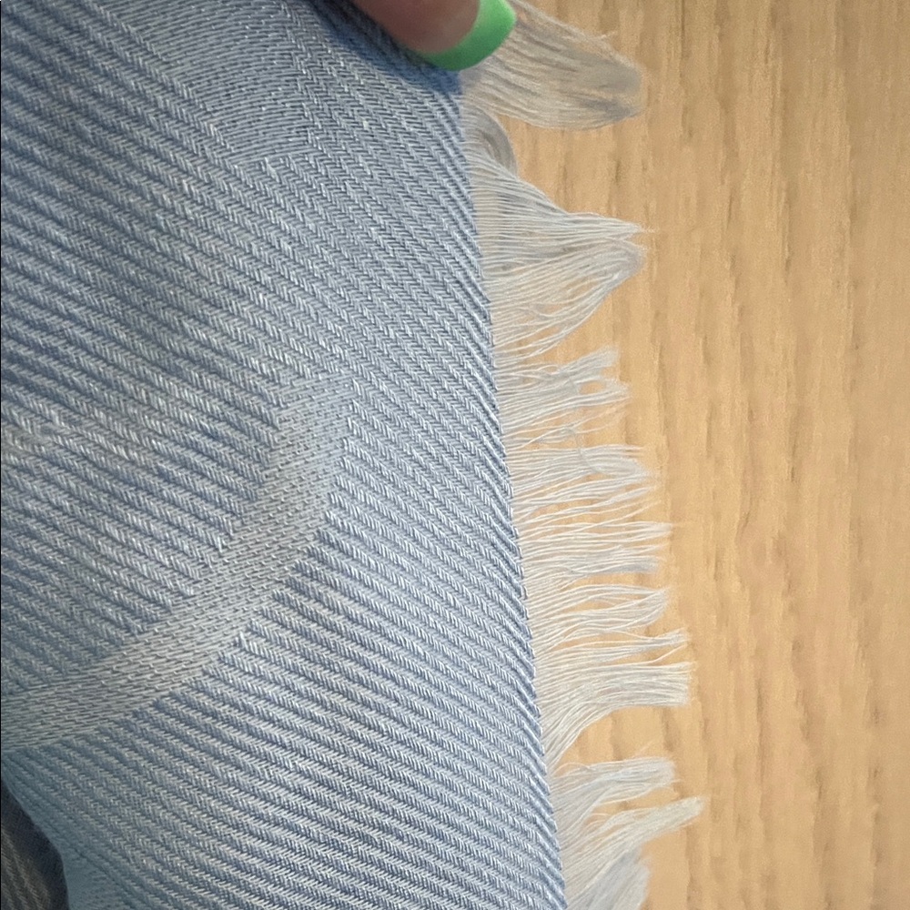 Coach Light Blue Fringe Shawl - Picture 5 of 10